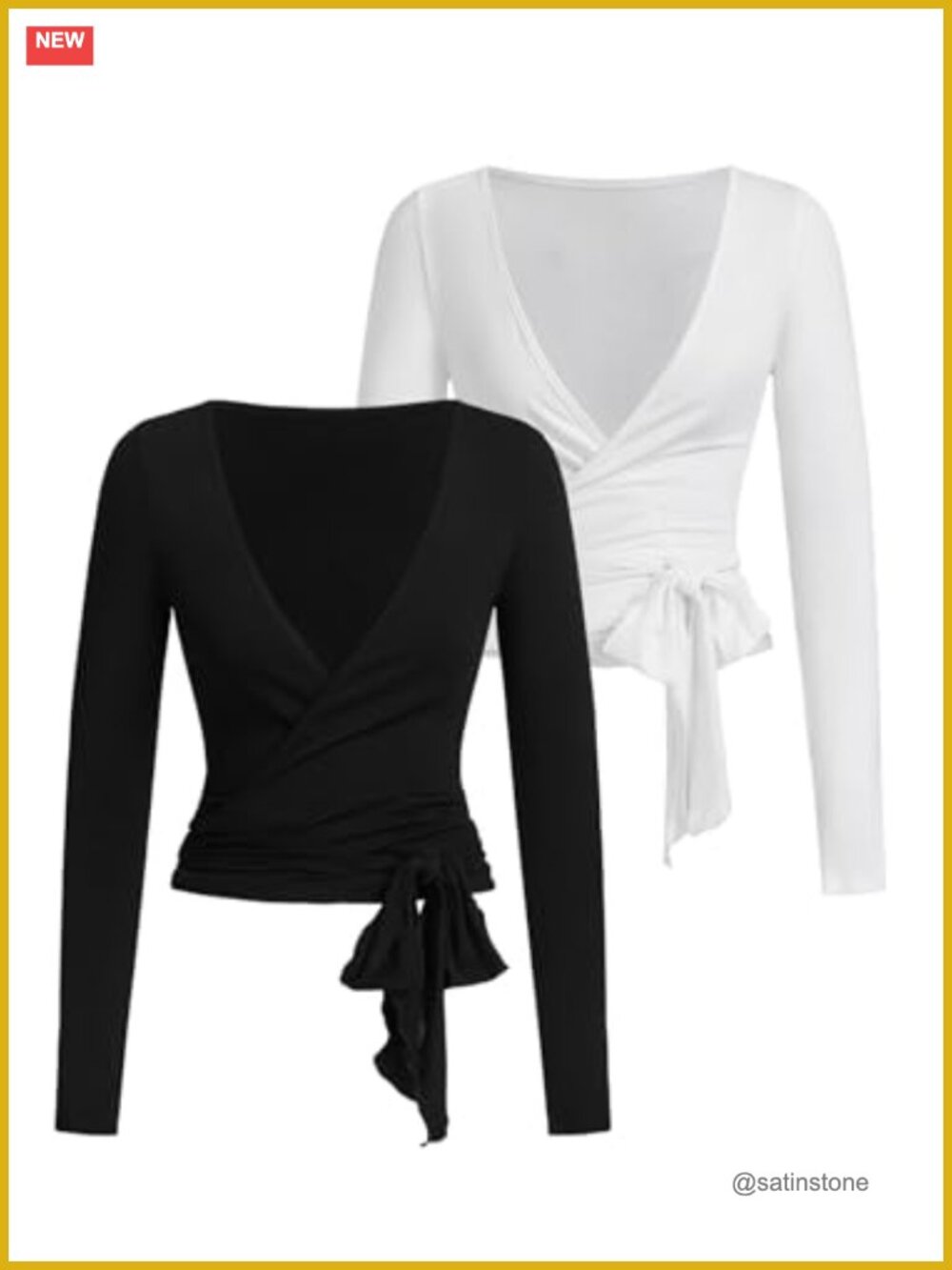 Viscose Long Sleeve Wrap Top Ballet Yoga Ballet Pilates V-Neck